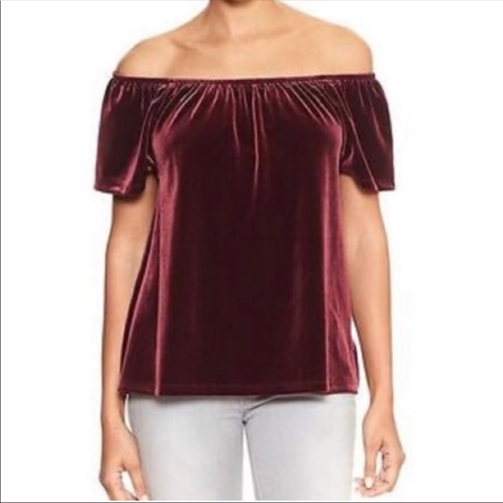GAP Outlet Off The Shoulder Velvet Top